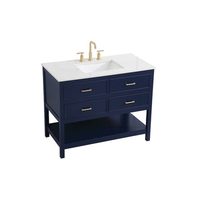 42 inch Single bathroom vanity in blue