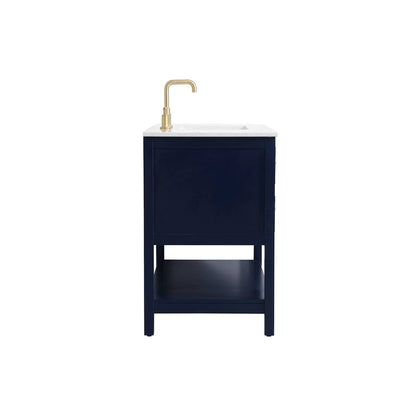 42 inch Single bathroom vanity in blue