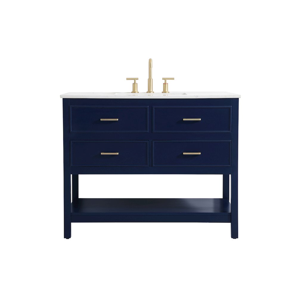 42 inch Single bathroom vanity in blue