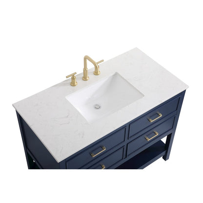 42 inch Single bathroom vanity in blue