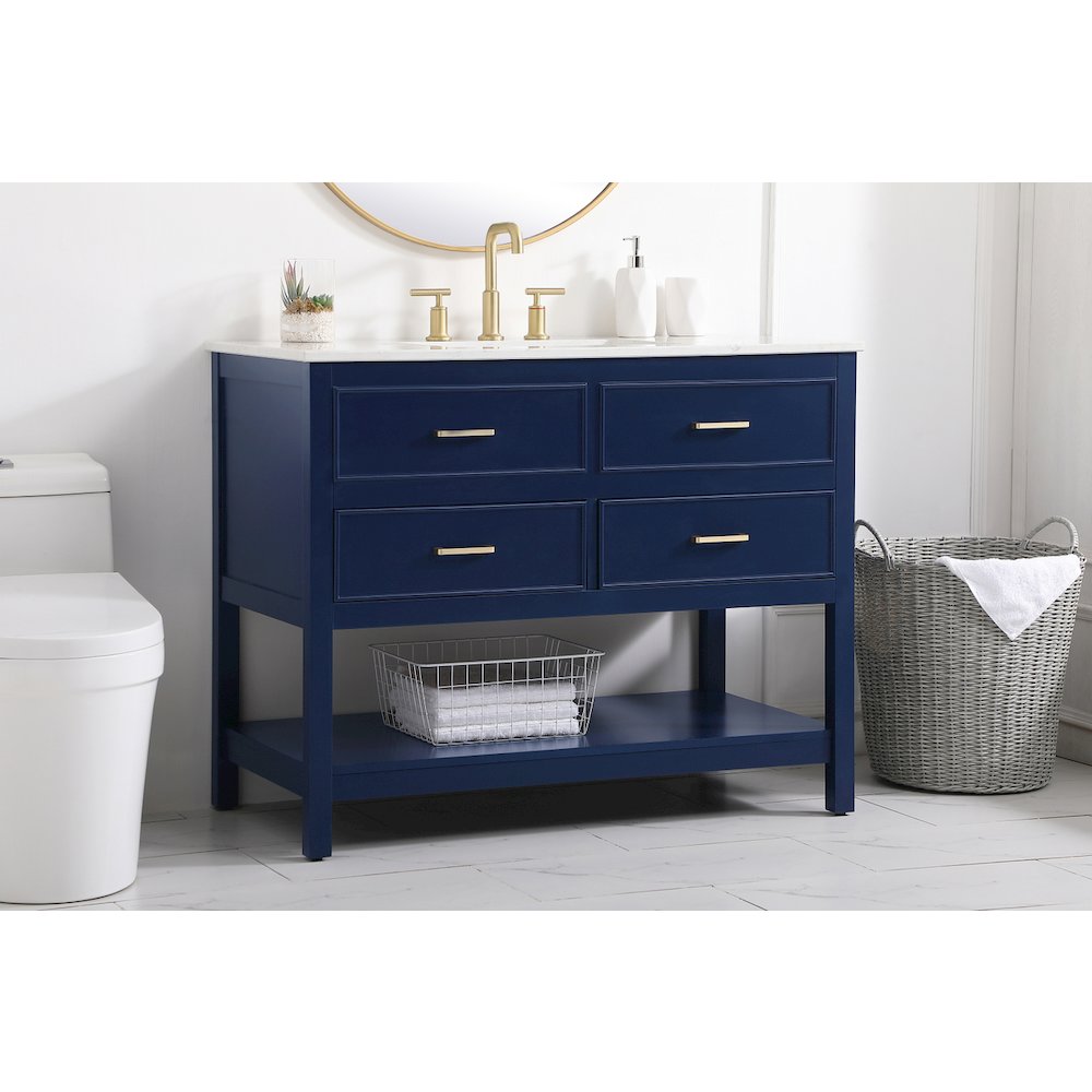 42 inch Single bathroom vanity in blue