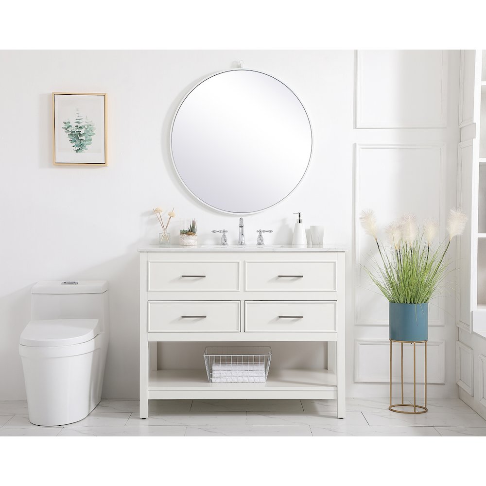 42 inch Single bathroom vanity in white