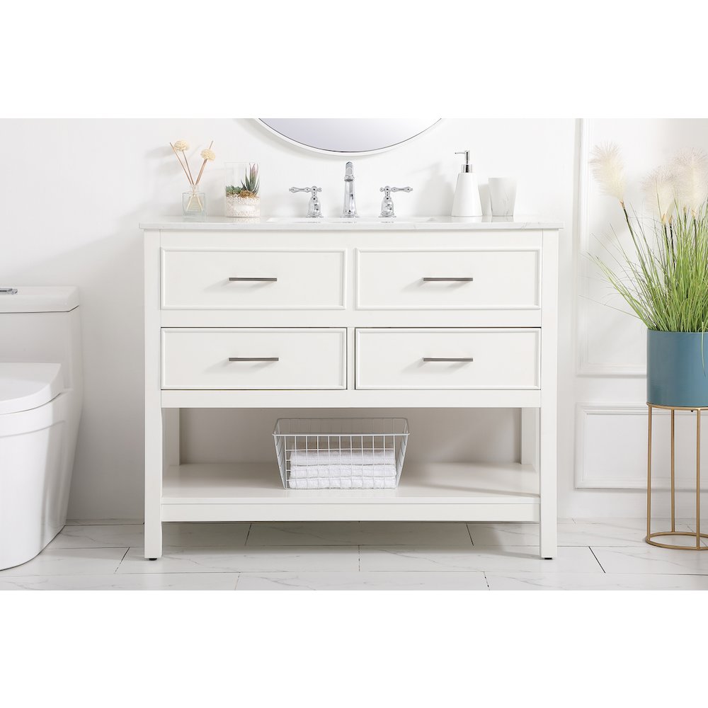 42 inch Single bathroom vanity in white