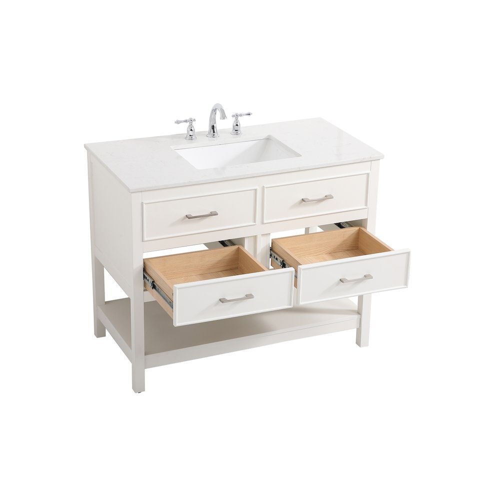 42 inch Single bathroom vanity in white