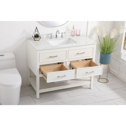 42 inch Single bathroom vanity in white
