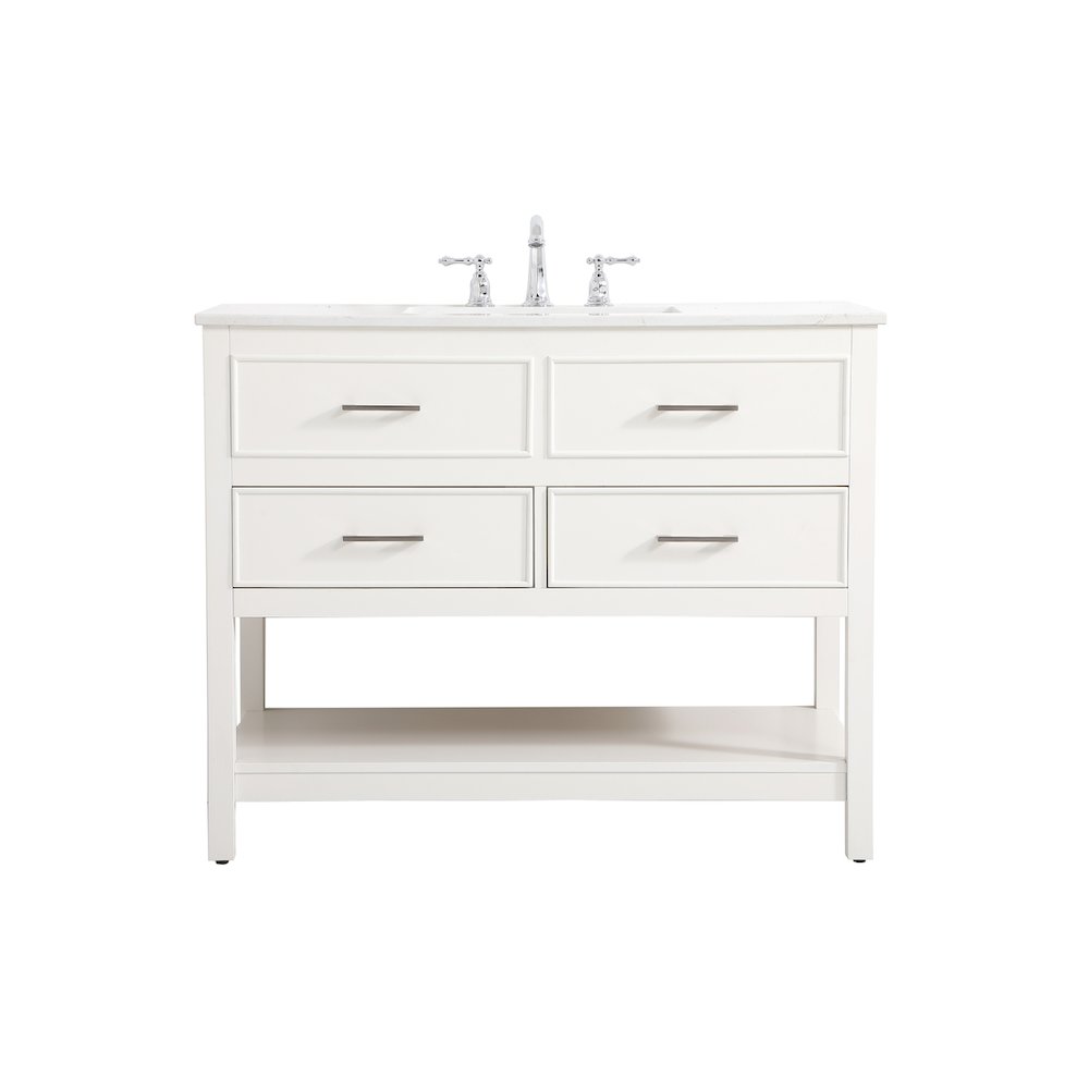 42 inch Single bathroom vanity in white