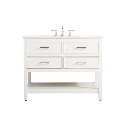 42 inch Single bathroom vanity in white