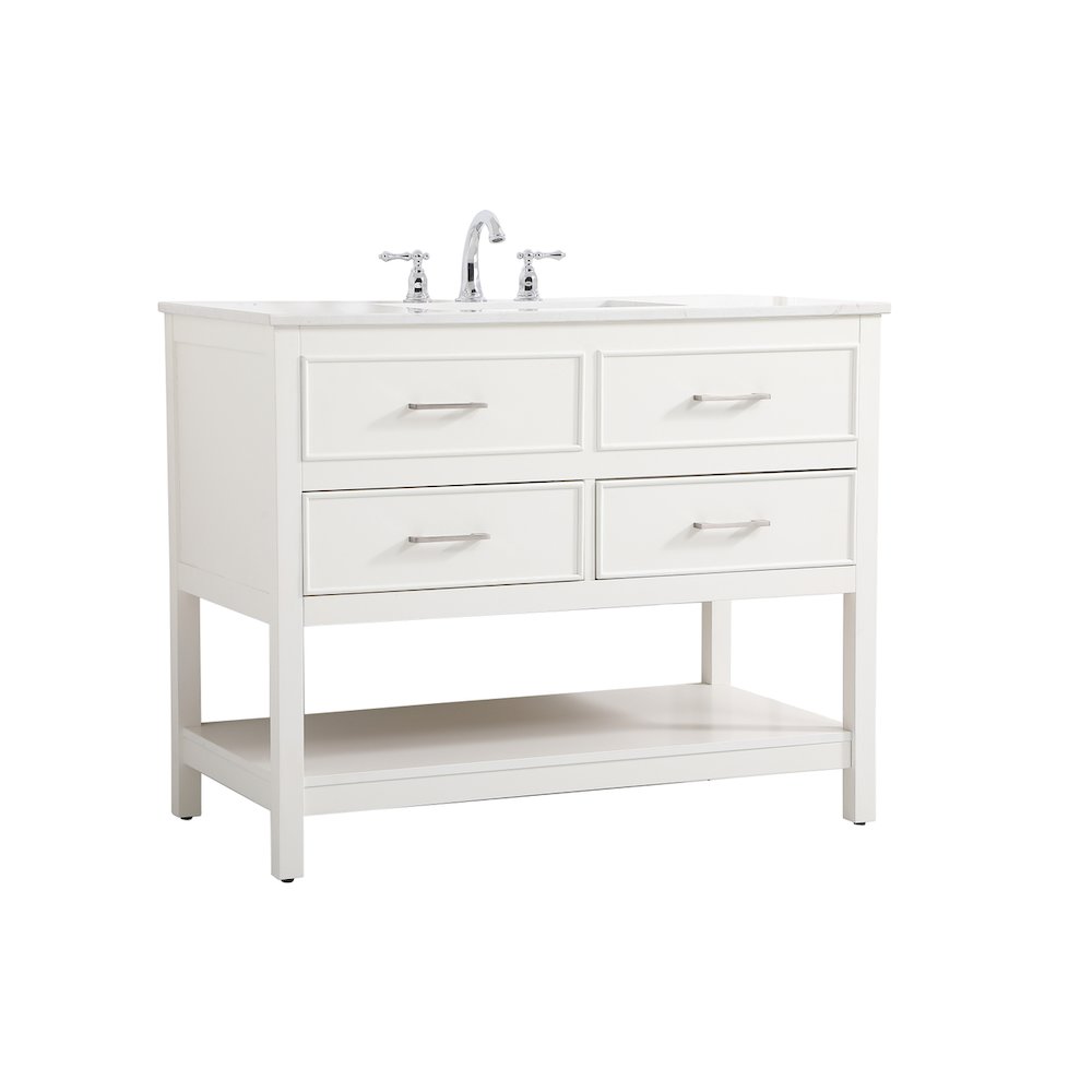 42 inch Single bathroom vanity in white