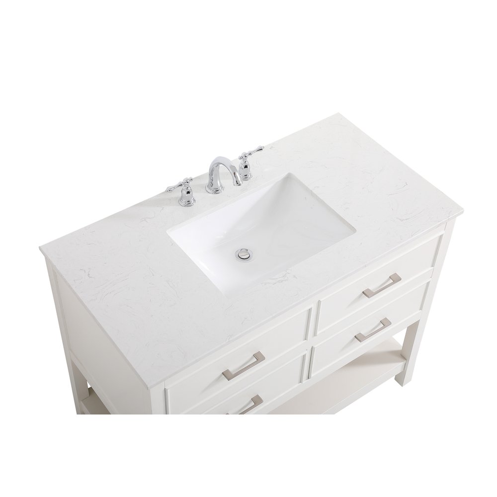 42 inch Single bathroom vanity in white