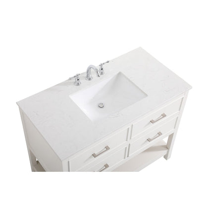 42 inch Single bathroom vanity in white
