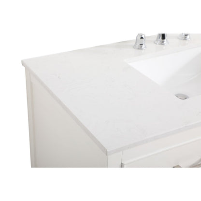 42 inch Single bathroom vanity in white