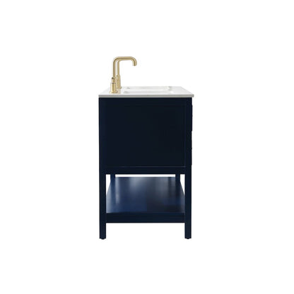 60 inch double bathroom vanity in blue