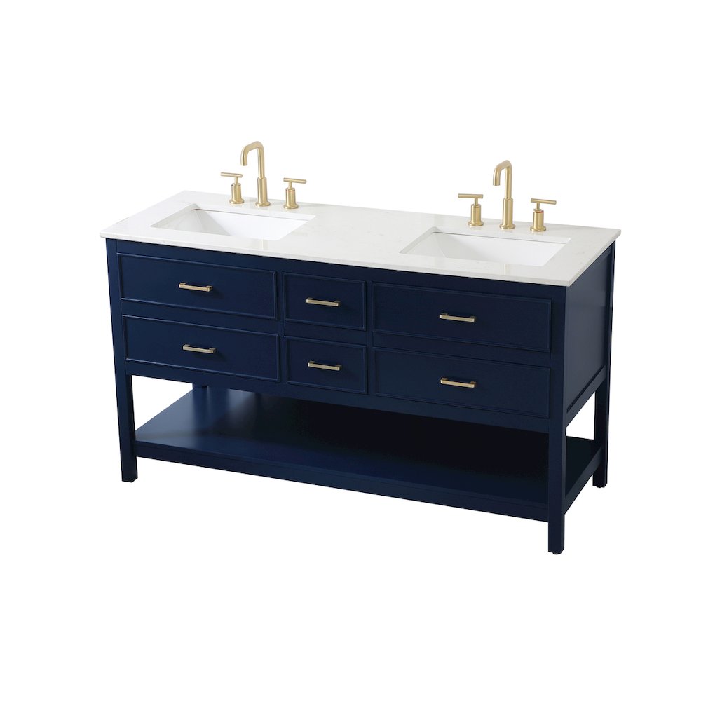 60 inch double bathroom vanity in blue