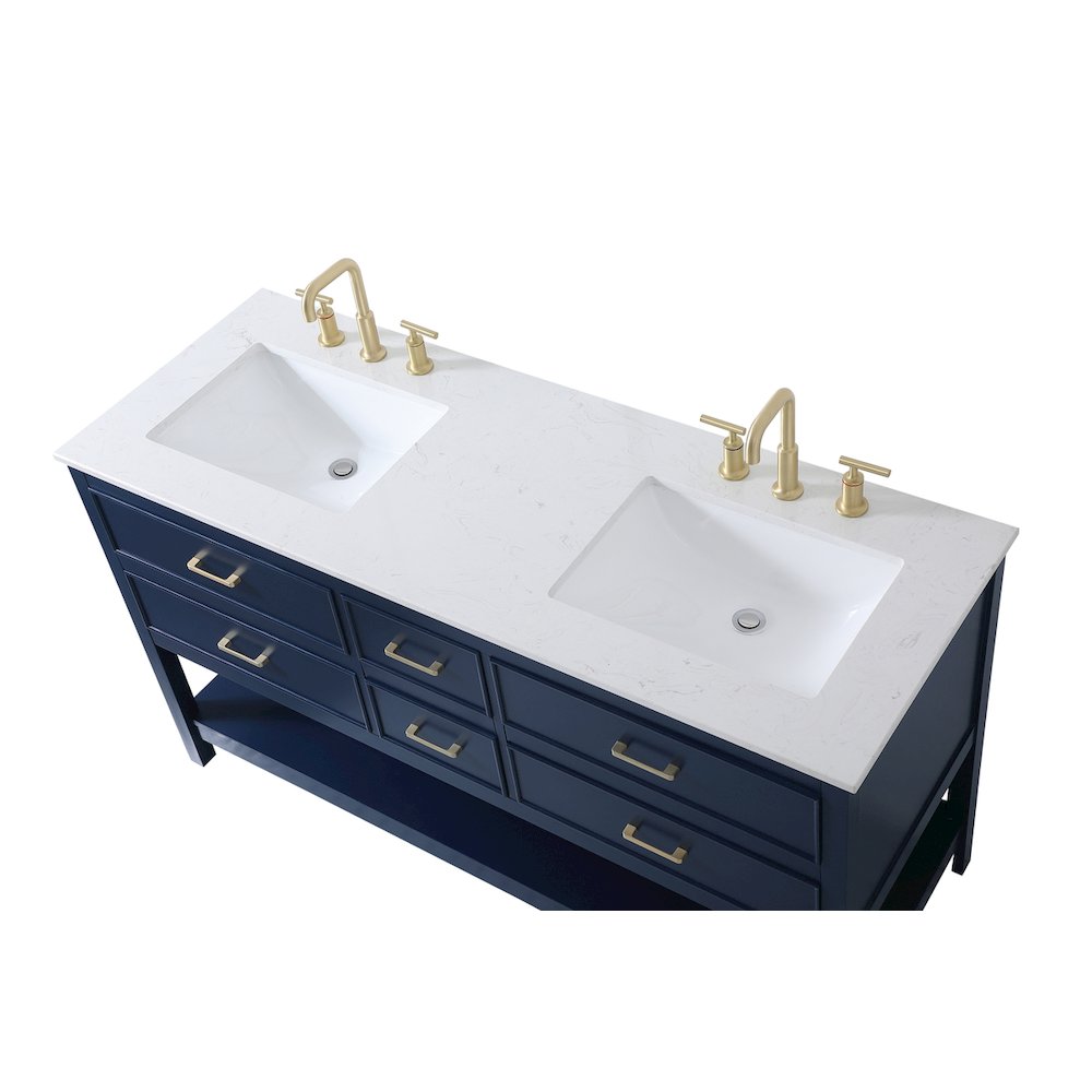 60 inch double bathroom vanity in blue