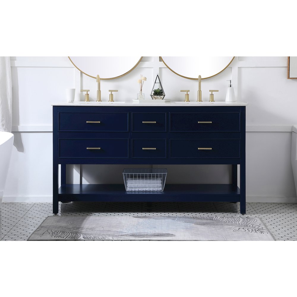 60 inch double bathroom vanity in blue