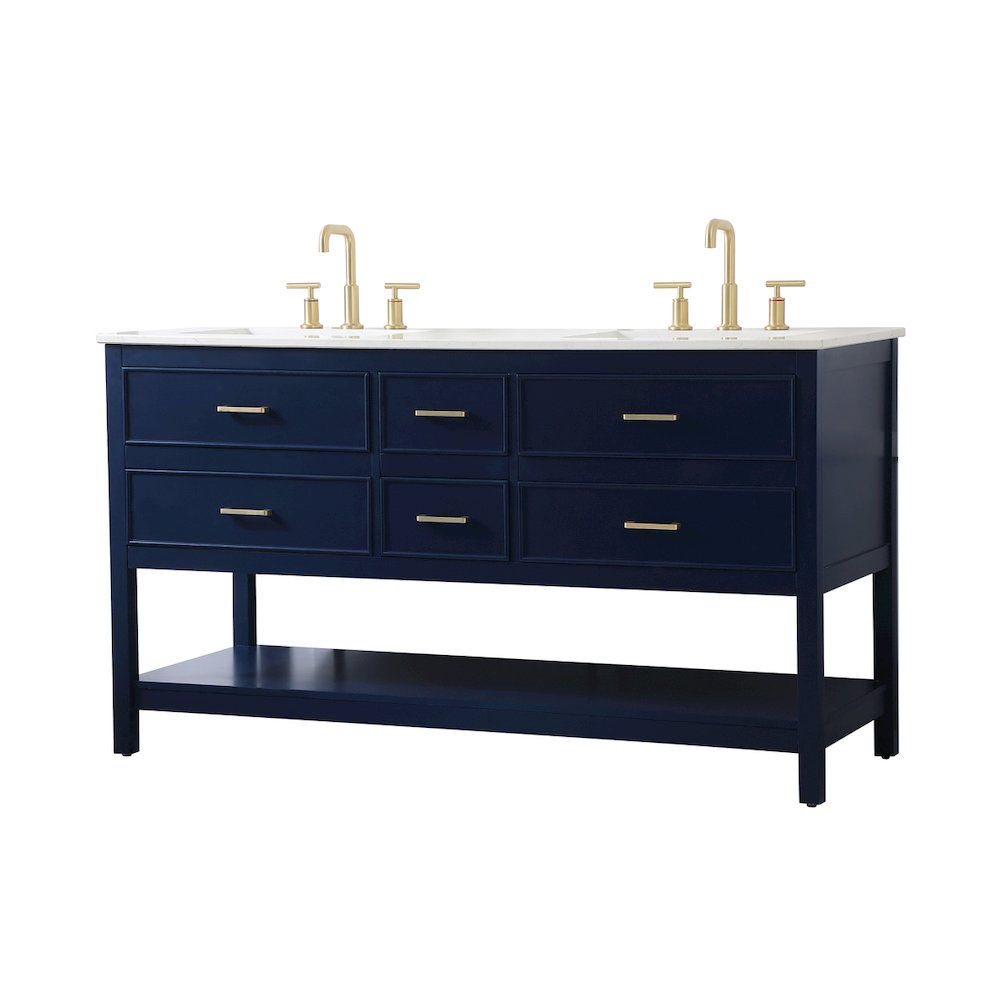 60 inch double bathroom vanity in blue