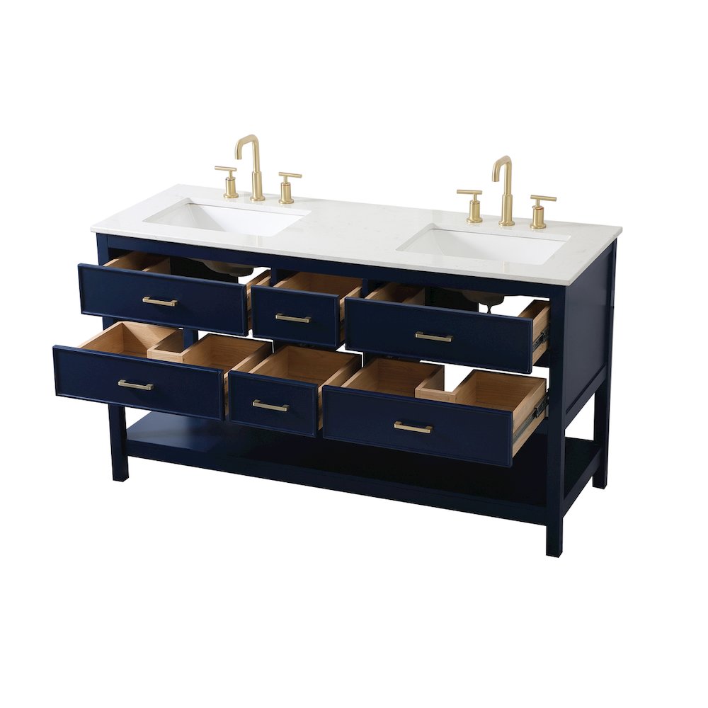 60 inch double bathroom vanity in blue