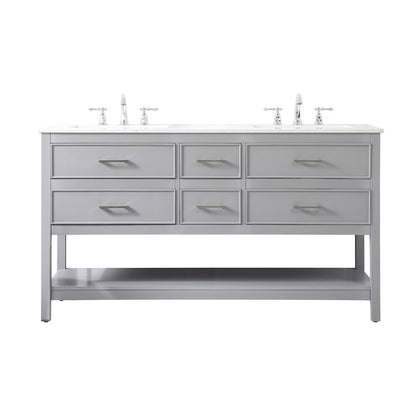 60 inch double bathroom vanity in gray