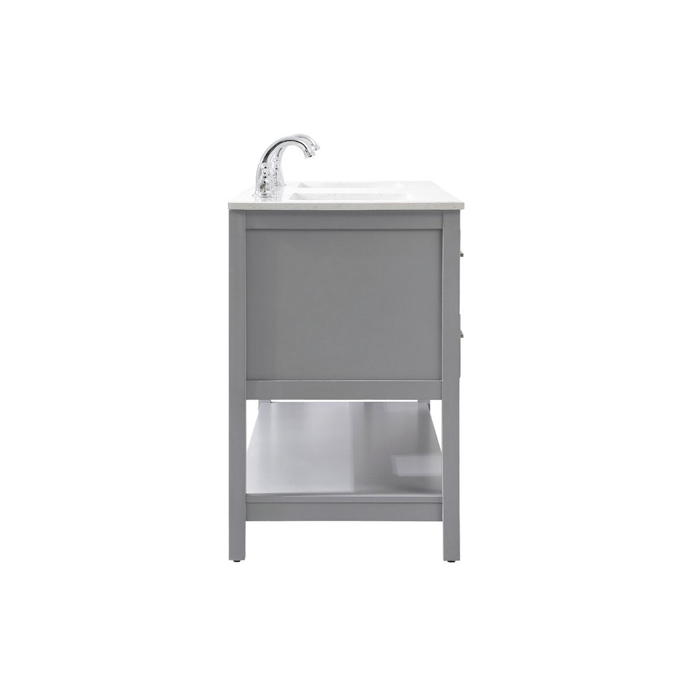 60 inch double bathroom vanity in gray