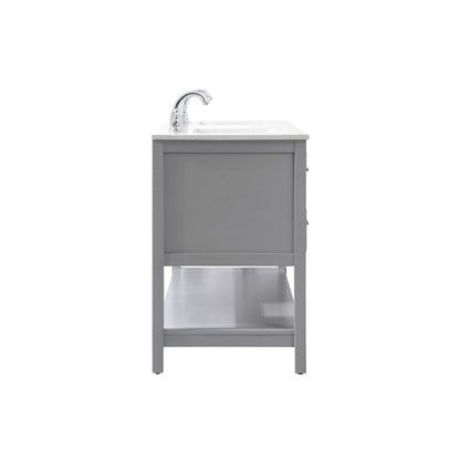 60 inch double bathroom vanity in gray