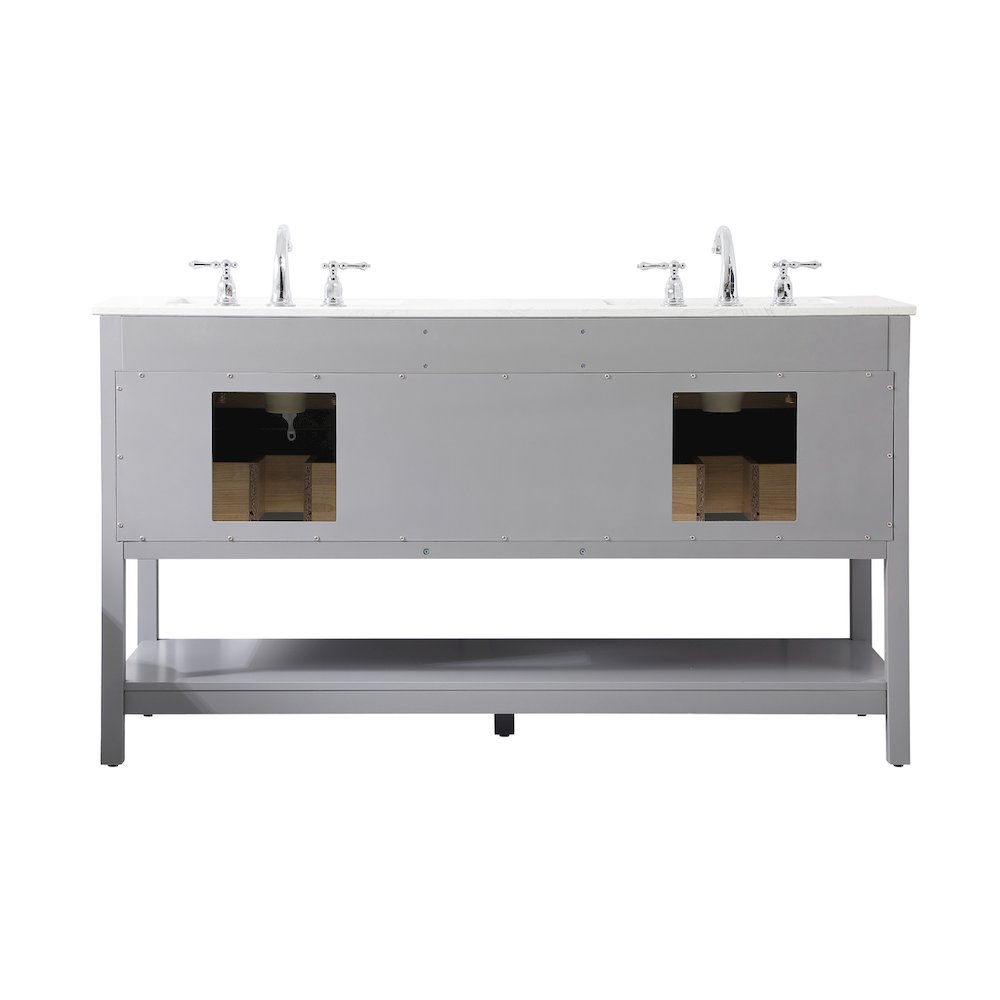 60 inch double bathroom vanity in gray