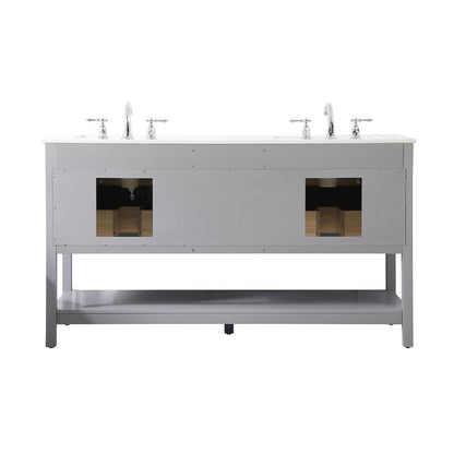 60 inch double bathroom vanity in gray
