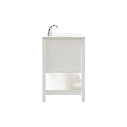 60 inch double bathroom vanity in white