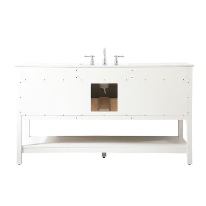 60 inch Single bathroom vanity in white