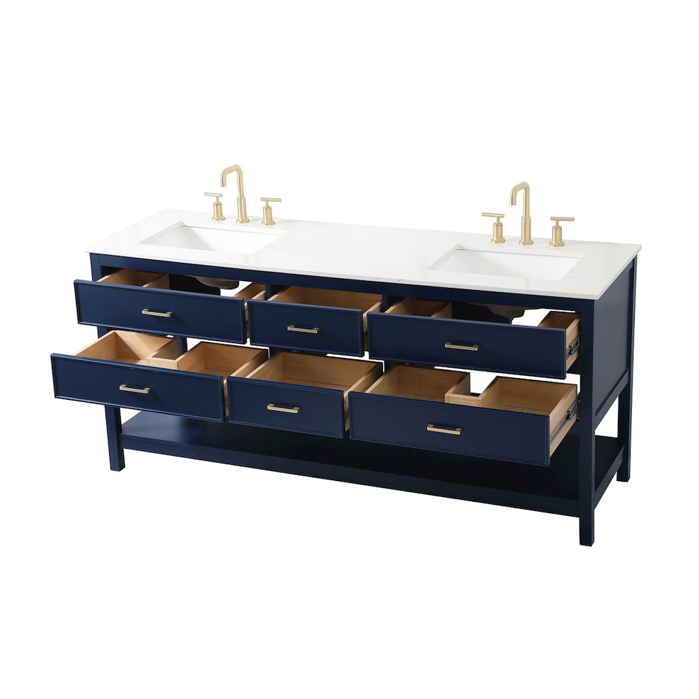 72 inch double bathroom vanity in blue