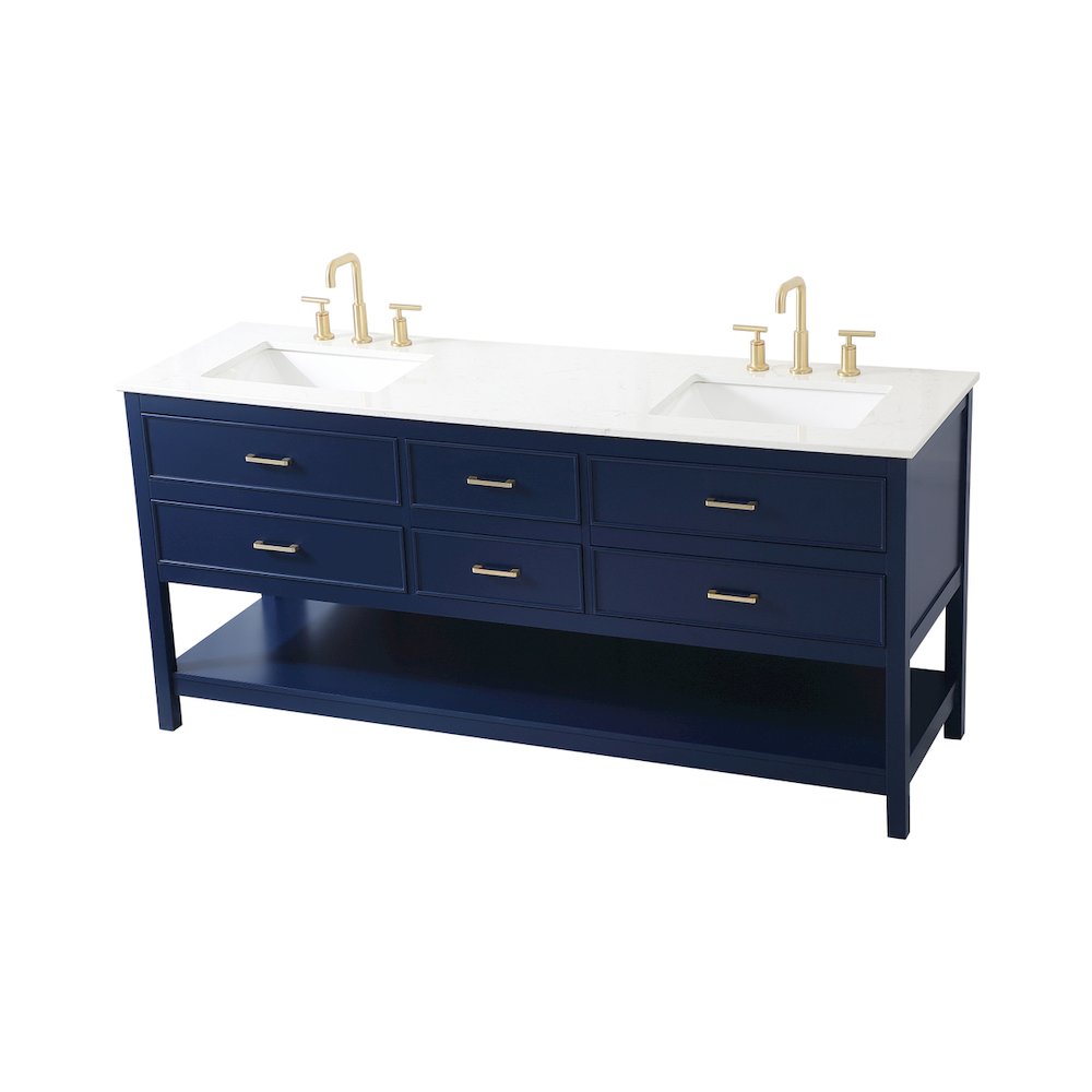 72 inch double bathroom vanity in blue