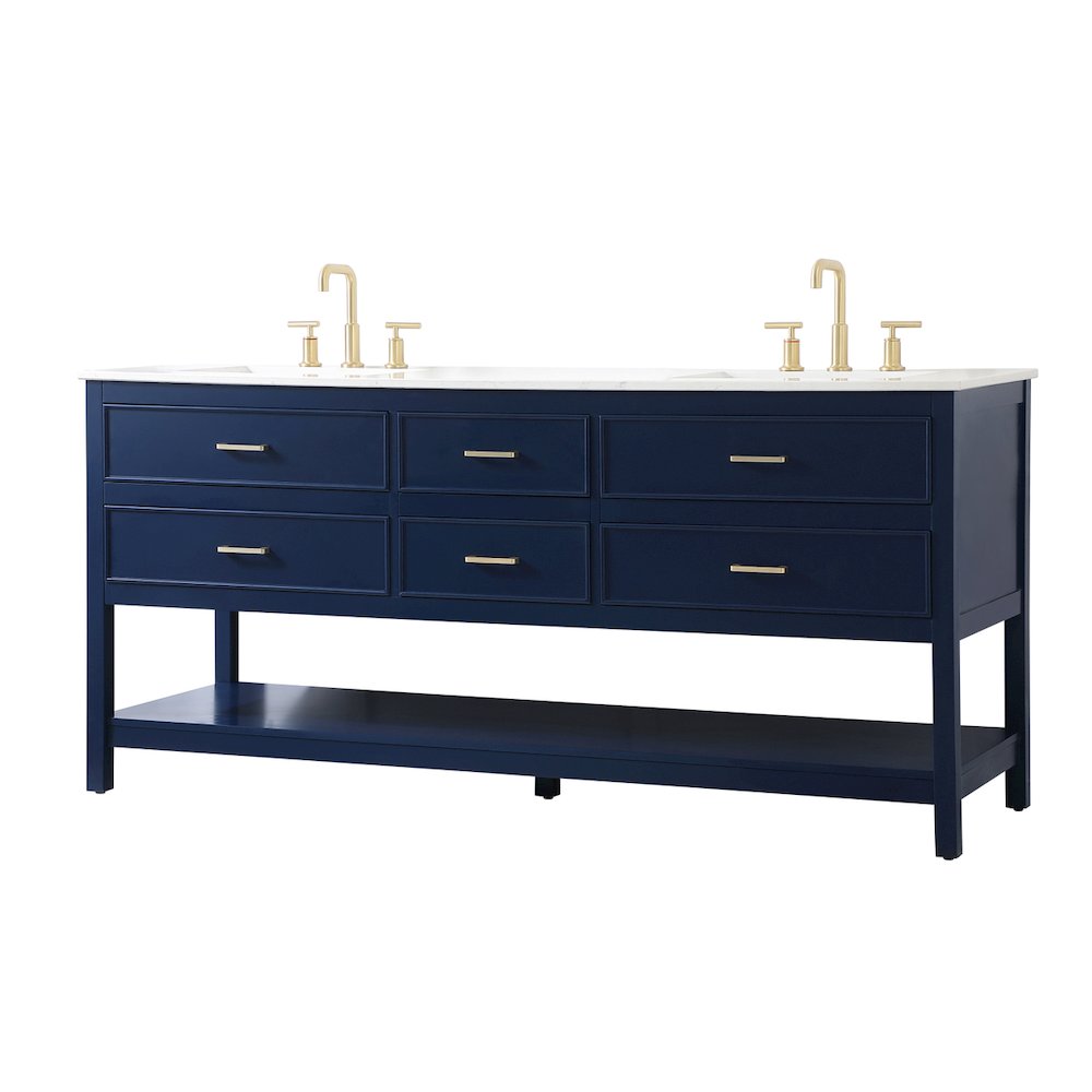 72 inch double bathroom vanity in blue