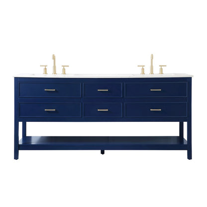 72 inch double bathroom vanity in blue