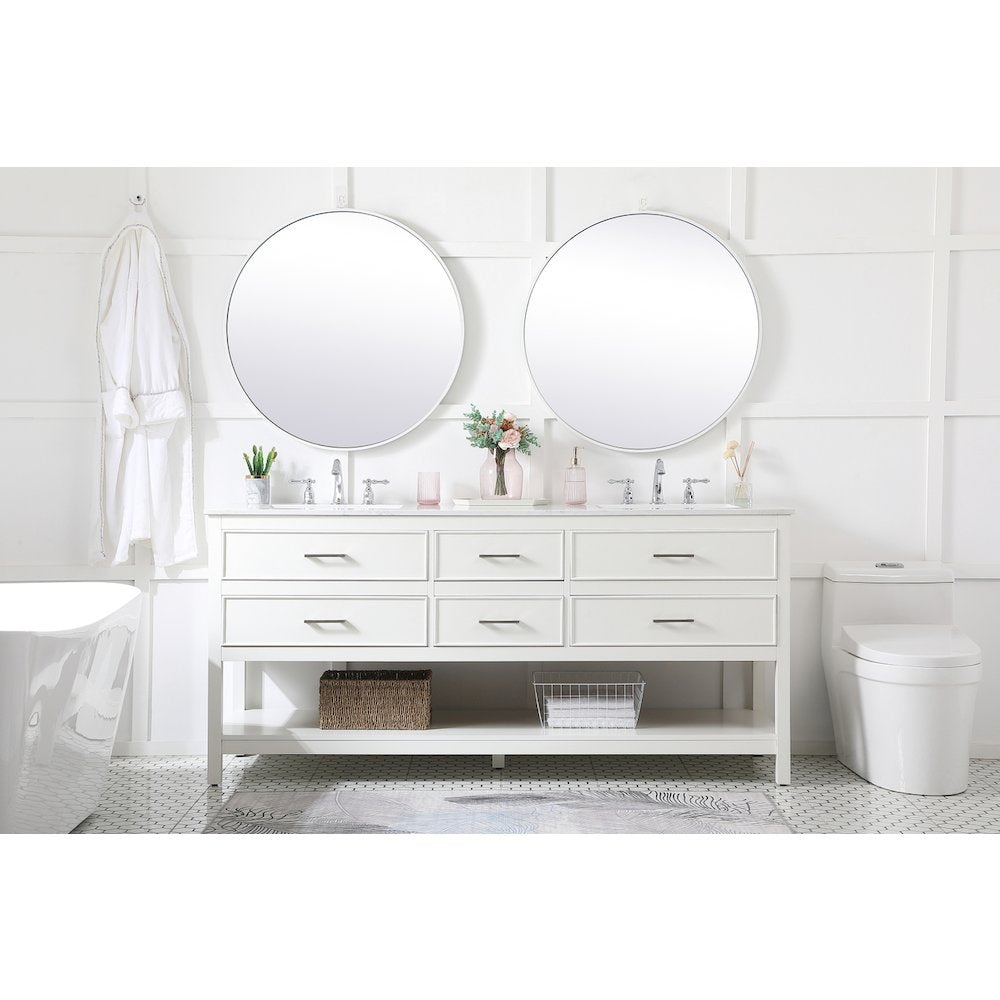 72 inch double bathroom vanity in white