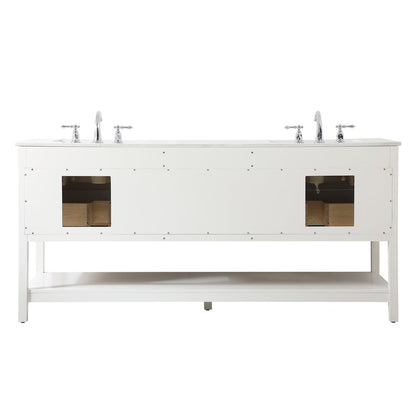 72 inch double bathroom vanity in white
