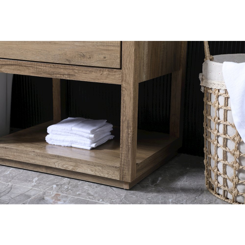 24 Inch SIngle Bathroom Vanity In Natural Oak