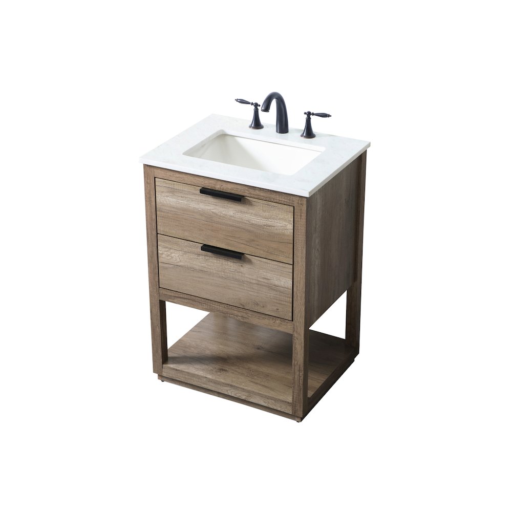 24 Inch SIngle Bathroom Vanity In Natural Oak