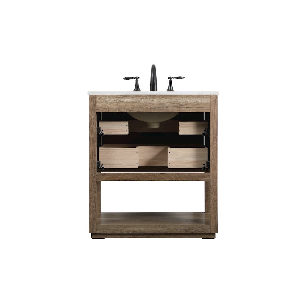 30 Inch SIngle Bathroom Vanity In Natural Oak