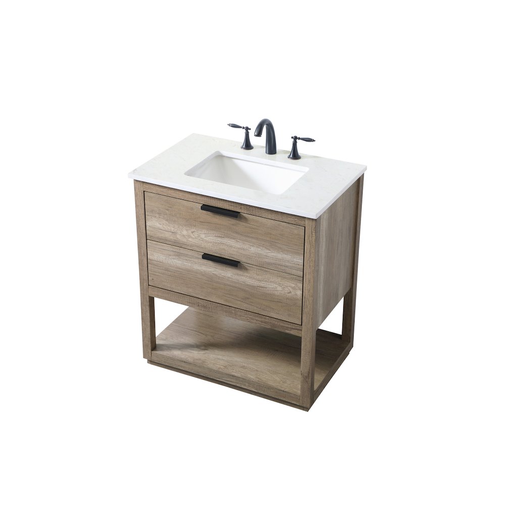 30 Inch SIngle Bathroom Vanity In Natural Oak
