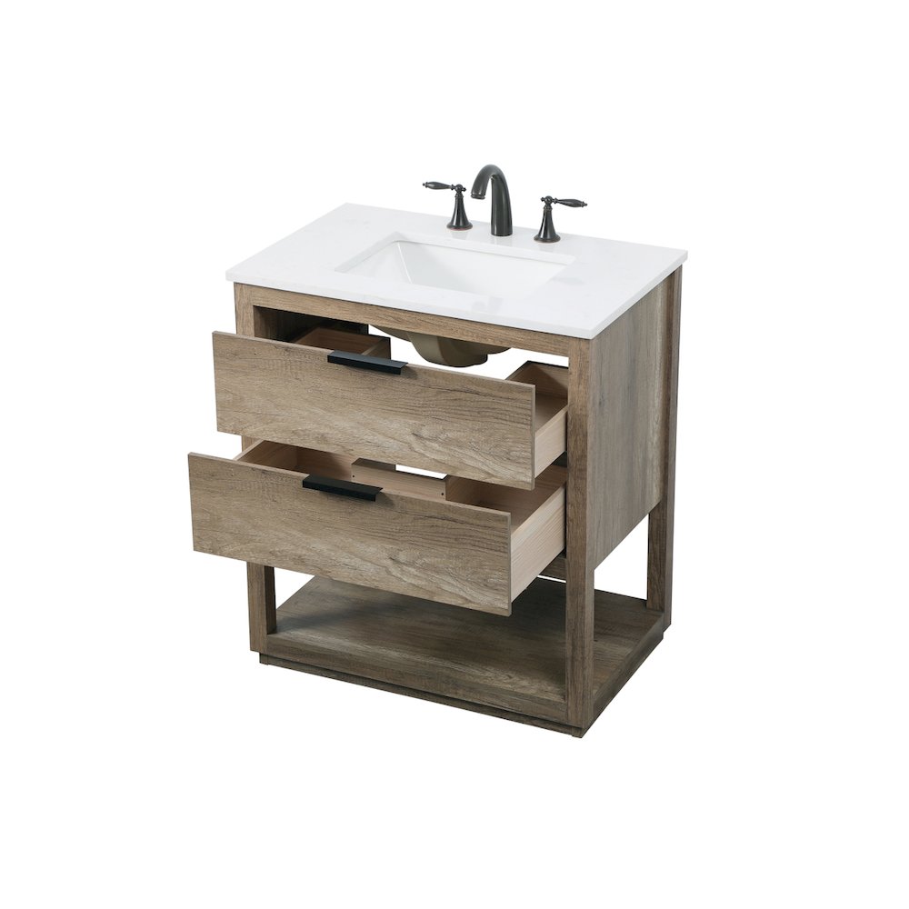 30 Inch SIngle Bathroom Vanity In Natural Oak