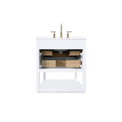 30 inch Single bathroom vanity in white