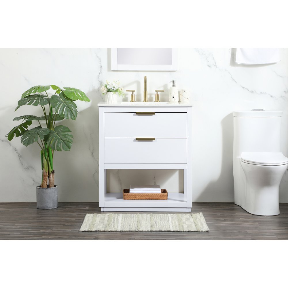 30 inch Single bathroom vanity in white