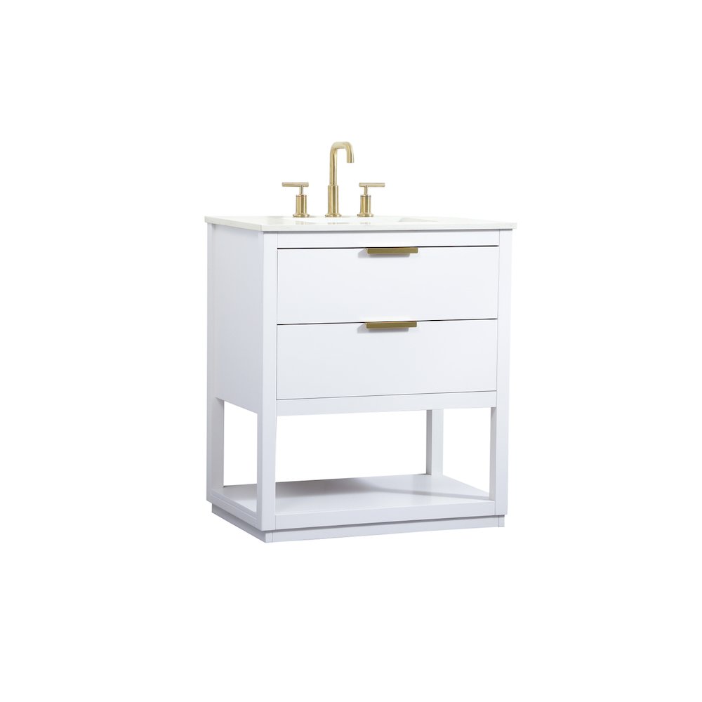 30 inch Single bathroom vanity in white