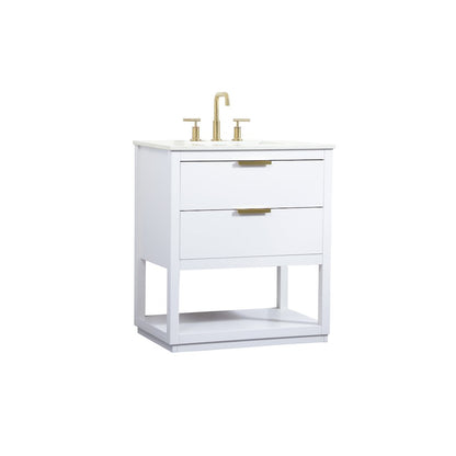 30 inch Single bathroom vanity in white