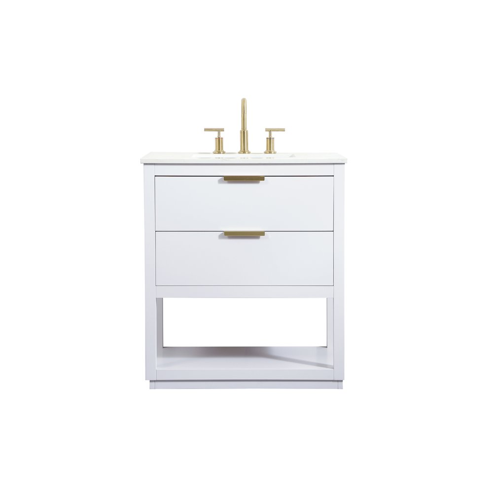 30 inch Single bathroom vanity in white
