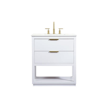 30 inch Single bathroom vanity in white