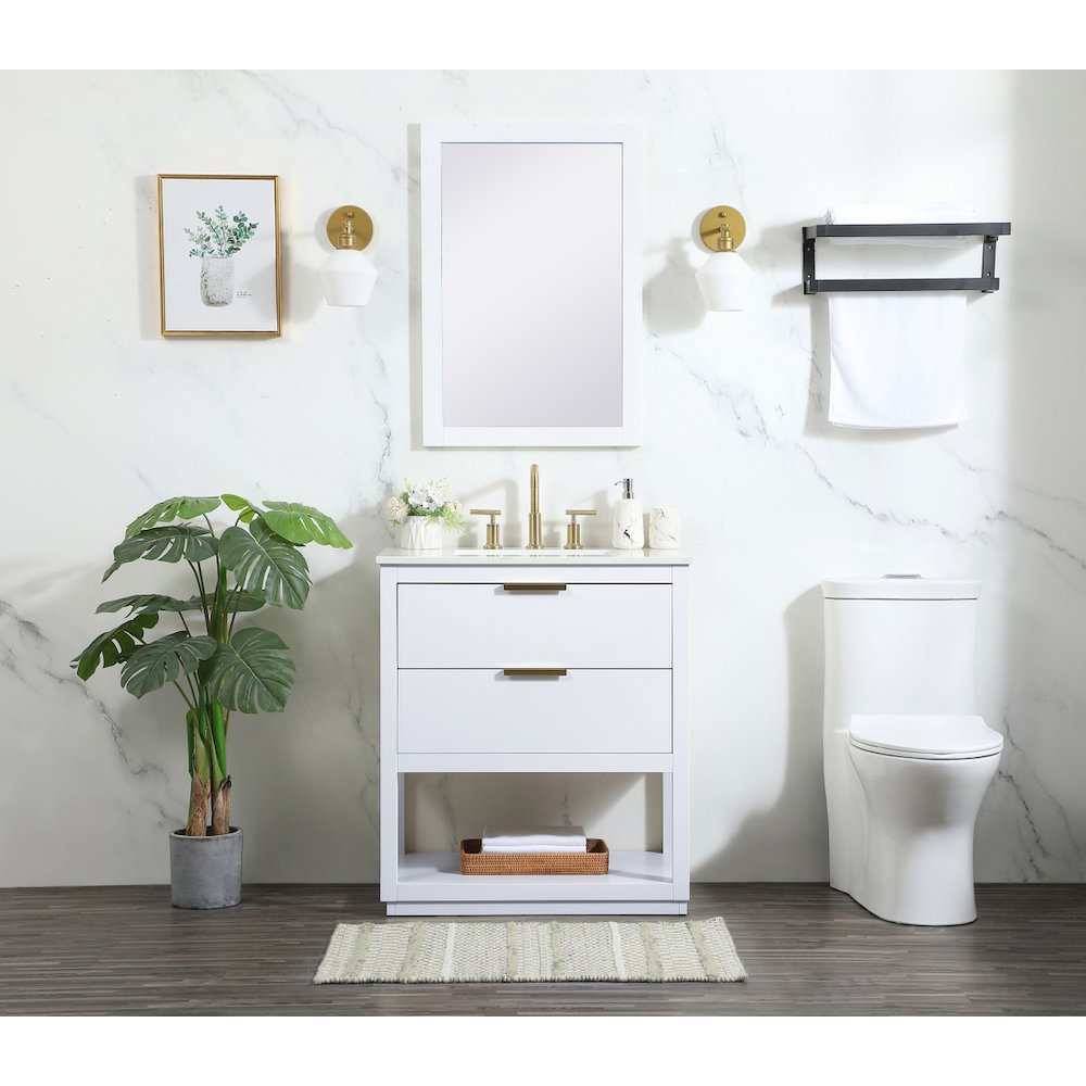 30 inch Single bathroom vanity in white