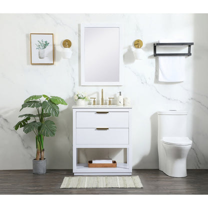 30 inch Single bathroom vanity in white