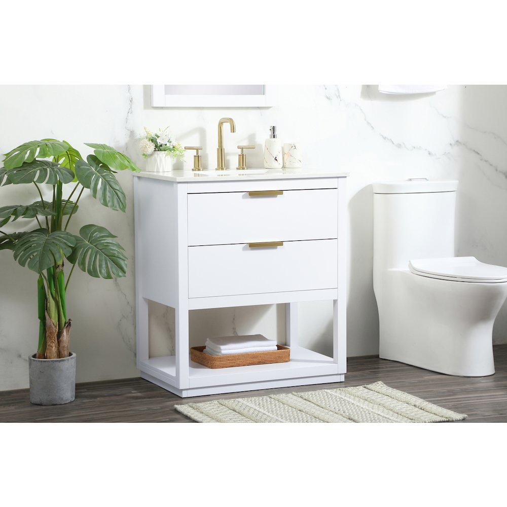 30 inch Single bathroom vanity in white