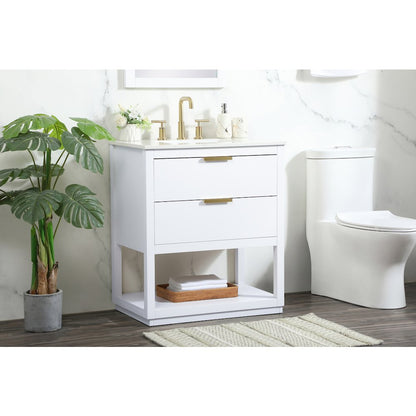 30 inch Single bathroom vanity in white