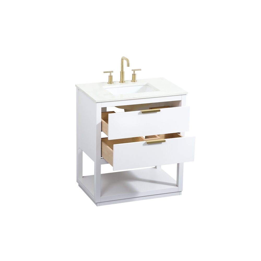 30 inch Single bathroom vanity in white